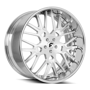 24″ FORGIATO WHEELS FRATELLO BRUSHED SILVER WITH CHROME LIP FORGED FINISH RIMS