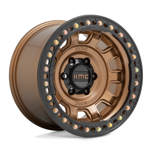 17″ KMC WHEELS KM236 TANK BEADLOCK MATTE BRONZE FINISH RIMS