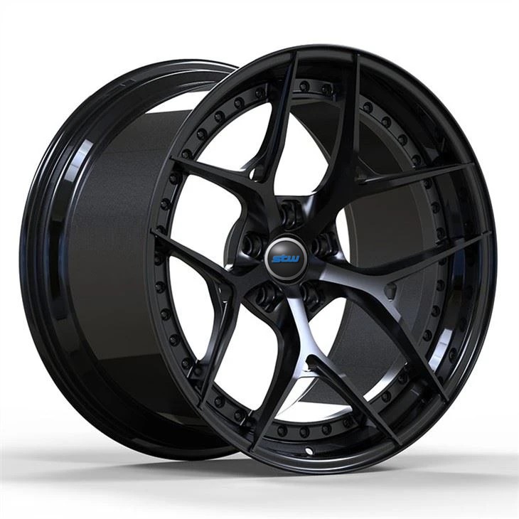 Mclaren 720S 5x112 2-PC Forged Aluminum Alloy Rims Staggered 20 And 21 Inches 5x112 Gloss Black