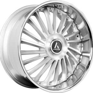 26″ ARTIS WHEELS RENEGADE SILVER BRUSHED CHROME LIP FINISH RIMS