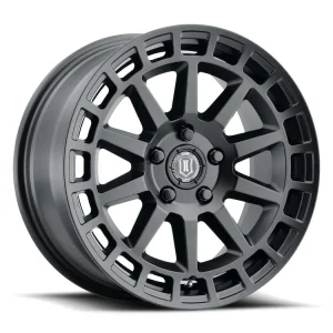 17″ ICON ALLOYS WHEELS JOURNEY SATIN BLACK CROSSOVER RIMS
