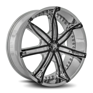 24″ DIABLO WHEELS DNA CHROME BLACK INSERTS FINISH RIMS