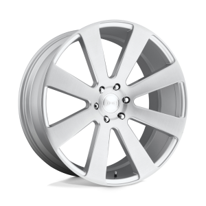 24″ DUB WHEELS 8 BALL S213 GLOSS SILVER BRUSHED FINISH RIMS