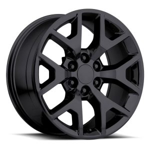 22″ FACTORY REPRODUCTION GMC SIERRA WHEELS FR 44 GLOSS BLACK FINISH RIMS