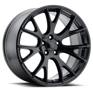 22″ FACTORY REPRODUCTION DODGE HELLCAT WHEELS FR 70 GLOSS BLACK FINISH RIMS