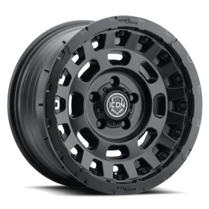 17″ ICON ALLOYS WHEELS HAMMER PRO SATIN BLACK OFF-ROAD RIMS