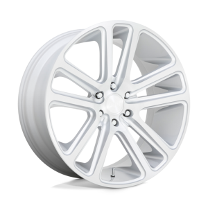 22″ DUB WHEELS FLEX S257 GLOSS SILVER BRUSHED FINISH RIMS