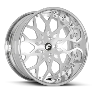 20″ FORGIATO WHEELS TORINO BRUSHED SILVER WITH CHROME LIP FORGED FINISH RIMS