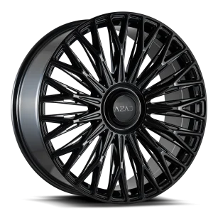 22″ AZAD WHEELS AZV03 GLOSS BLACK FLOATING CAP FINISH RIMS