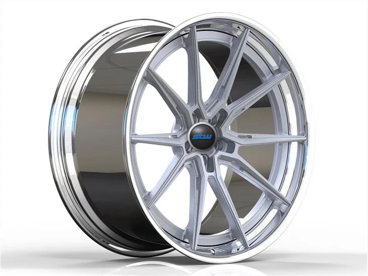2 Piece 20inch 5x112 Aluminum Alloy Wheels Brushed Grey Polished Barrel For Mercedes BMW X3 Forged Rims