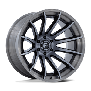 22″ FUEL WHEELS FC403 BURN GLOSS BLACK BRUSHED DARK TINTED CLEAR FACE LIP OFF-ROAD FUSION FORGED RIMS