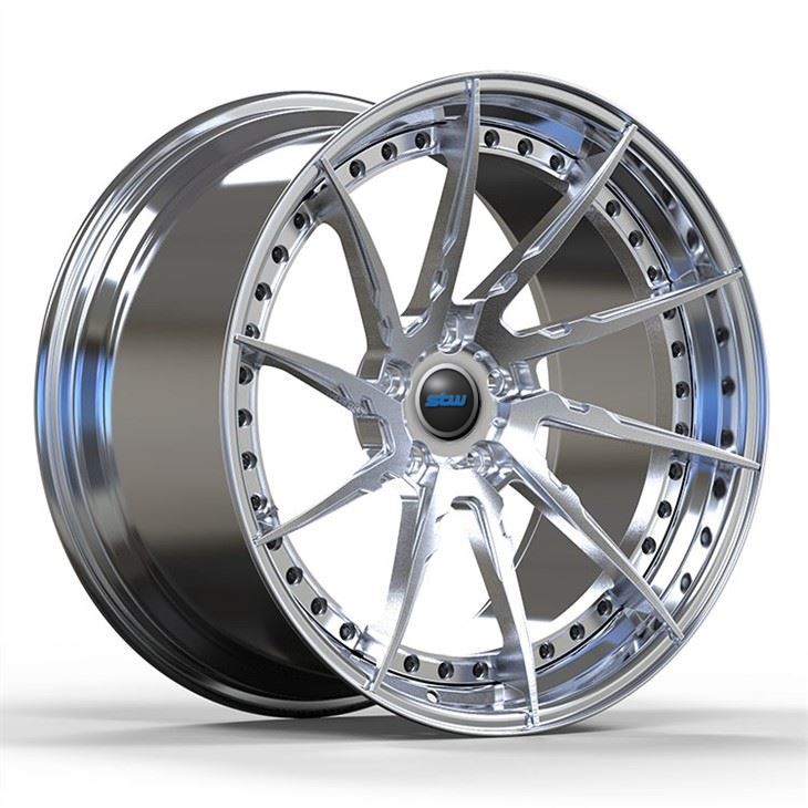 Custom Polish 2-PC Forged Aluminum Alloy Rims Staggered 19x10 and 20x11.5 inches For Benz C63 5x112
