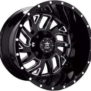 22×14″ RBP WHEELS GLOCK 65R- CAST GLOSS BLACK MILLED FINISH RIMS ONLY 5×127 5×139 ET-76