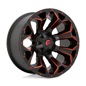20″ FUEL WHEELS D787 ASSAULT MATTE BLACK MILLED RED TINT OFF-ROAD RIMS