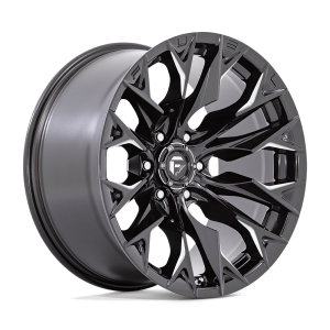 22″ FUEL WHEELS D803 FLAME 6 GLOSS BLACK MILLED OFF-ROAD RIMS