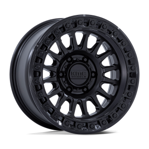 18″ KMC WHEELS KM522 IMS MATTE BLACK GLOSS BLACK LIP FINISH RIMS