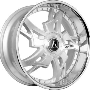 26″ ARTIS WHEELS LAREDO SILVER BRUSHED CHROME LIP FINISH RIMS