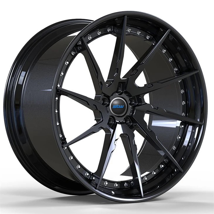 Staggered 20 And 21 Gloss Black 2 Piece Forged Wheels For Alfa Romeo Stelvio 949 Facelift