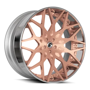 22″ FORGIATO WHEELS TORINO-ECL ROSE GOLD OVER CHROME WITH CHROME LIP FORGED FINISH RIMS