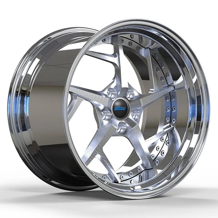 Staggered 2-Piece Polish Alloy Wheels 20 X 9 | 20 X 13 For Ferrari 458