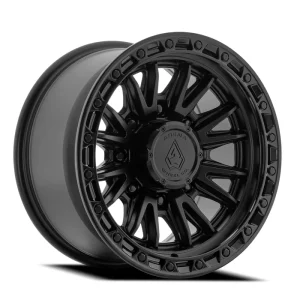 17″ ARENA WHEELS CO A135 ATLAS SATIN BLACK CENTER GLOSS BLACK LIP 8-LUG OFF-ROAD RIMS