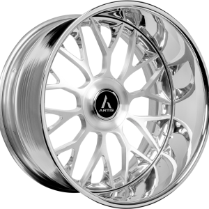 19″ ARTIS FORGED WHEELS DESTIN-XL BRUSHED SILVER FACE CHROME LIP FINISH