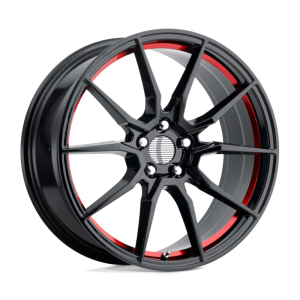 18″ PERFORMANCE REPLICAS WHEELS PR193 GLOSS BLACK RED UNDERCUT RIMS