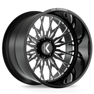22″ KG1 FORGED WHEELS SPLICE KC092 GLOSS BLACK MILLED FINISH RIMS