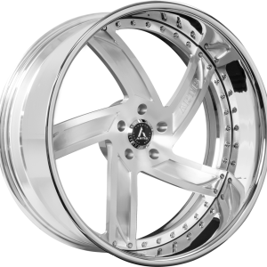 22″ ARTIS FORGED WHEELS VESTAVIA XL BRUSHED SILVER FACE CHROME LIP FINISH RIMS