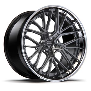 20″ MV FORGED WHEELS CR13 CORSA SERIES BRUSHED TITANIUM BLACK POLISHED LIP FINISH
