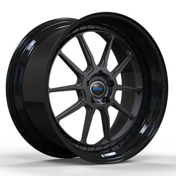 Tuning Design Center Grey Barrel Gloss Black For M6 Car Wheels 2-piece Deep Dish Forged Rims