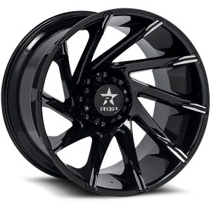 22×14″ RBP WHEELS SPIKE 77R- CAST BLACK MACHINE TIPS FINISH RIMS ONLY 6×139/135 ET-76