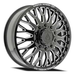 22″ ARENA WHEELS CO A121 MONARCHS DUALLY GLOSS BLACK MILLED OFF-ROAD RIMS